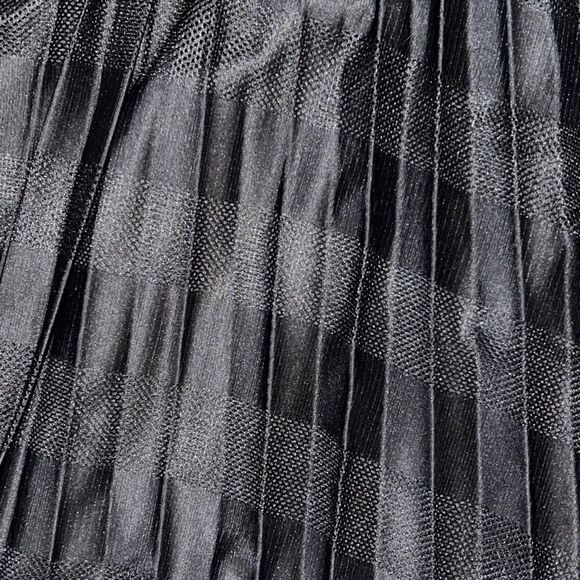 Metrowear New York Petite Black Lined Skirt Mesh Striped Extra Large PXL NWT - Picture 3 of 7